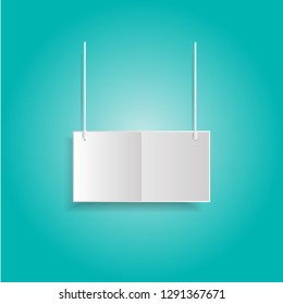 papers hanging banner