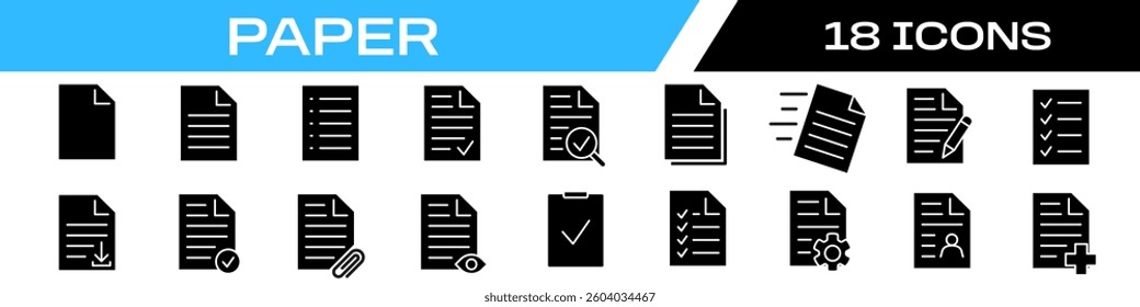 papers icon. Document icon set