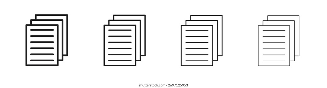 papers icon line design. thin line vector icon set.