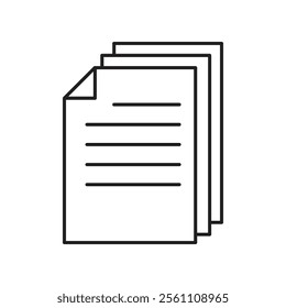 Papers icon Outline vector line symbol