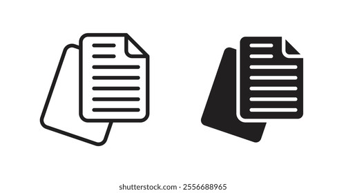 papers icon set in Thin line black color.