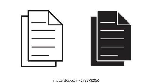 Símbolo de icono de papeles. Vector EPS 10. icono de línea y glifo