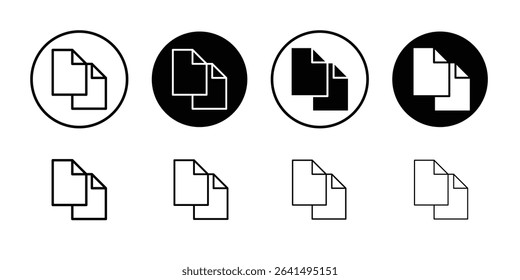 papers icon Thin line illustration set vector