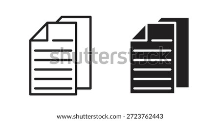 papers icons in filled, thin line, outline and strokes