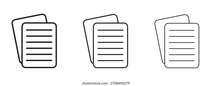 Iconos de papeles. Colección de ícono de Vector perfecto de píxeles