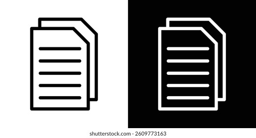 papers icons vector set in stroke line style