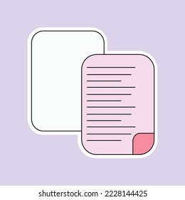 papers isolated on soft purple background