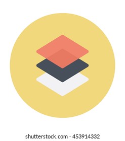 Papers Layer Colored Vector Icon
