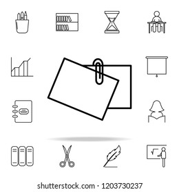 papers on a paper clip icon. Education icons universal set for web and mobile