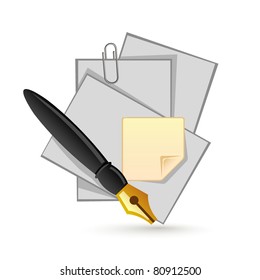 papers and pen icon