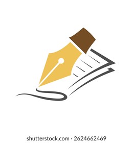 papers pen writing logo vector symbol icon illustration	