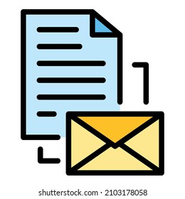 Papers plan estimator icon. Outline papers plan estimator vector icon color flat isolated