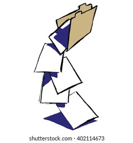 Papers spilling from a file folder.
