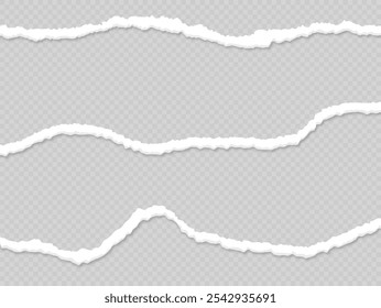 Papeles rasgados de fondo transparente