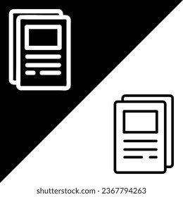 Papers Vector Icon, Outline style icon, from Advertisement icons collection, isolated on Black and white Background.