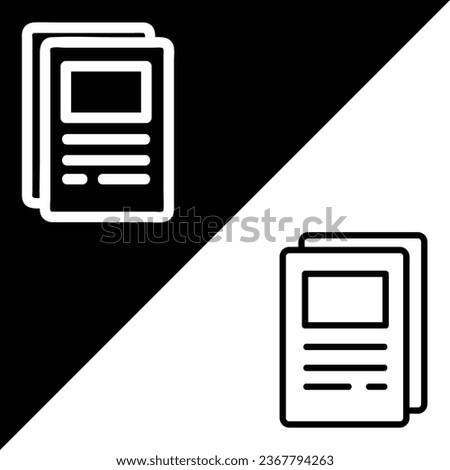 Papers Vector Icon, Outline style icon, from Advertisement icons collection, isolated on Black and white Background.