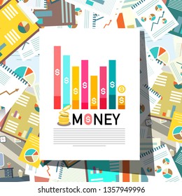 Paperwork Background with Money Graph on Top Paper