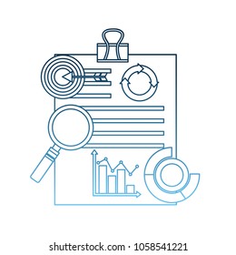 paperwork with clip diagram flowchart target analysis business
