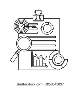 paperwork with clip diagram flowchart target analysis business