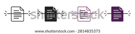 Paperwork digitization icon set. Document scanning process icon , vector illustration.