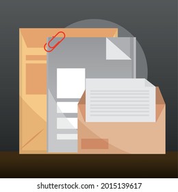 paperwork envelopes and office file