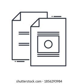 Paperwork icon, linear isolated illustration, thin line vector, web design sign, outline concept symbol with editable stroke on white background.