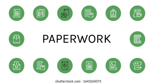 paperwork icon set. Collection of Bill, Invoice, Receipt icons