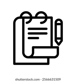 paperwork line icon illustration vector graphic. Simple element illustration vector graphic, suitable for app, websites, and presentations isolated on white background