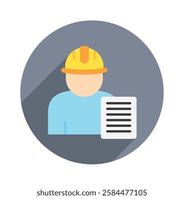 Paperwork rounded flat color icon, mini, small illustration. use for modern concept, print, UI, UX kit, web and app development. Vector EPS 10, related to industrial, business, finance, investment.