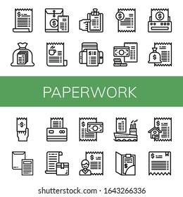 paperwork simple icons set. Contains such icons as Bill, Invoice, can be used for web, mobile and logo