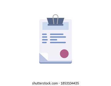 Paperwork stack. Administration item. Simple flat illustration.