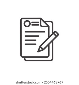 Paperwork thin liner icon vector.