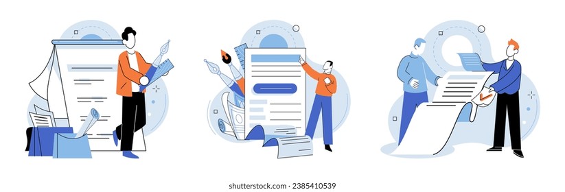 Paperwork. Vector illustration. A sheet needs to be reviewed and updated with latest information The chaos paperwork chinder efficient work processes Financial management plays crucial role