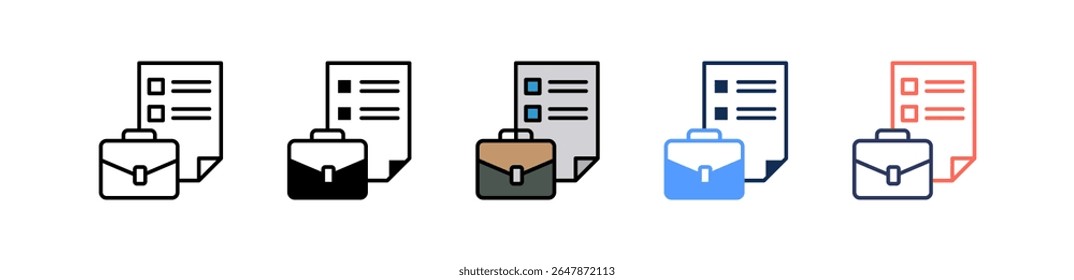 Icono de papeleo Ilustración vectorial múltiple