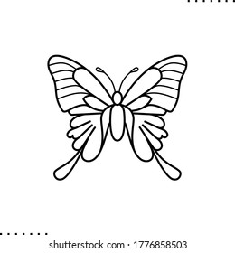 Papilio Arcturus Butterfly Vector Icon In Outlines