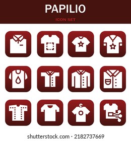 papilio icon set. Vector  illustrations related with Shirt, Shirt and Shirt