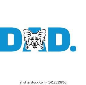 Papillon best dad ever blue