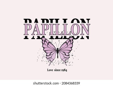 papillon butterfly pink vector design hand drawn