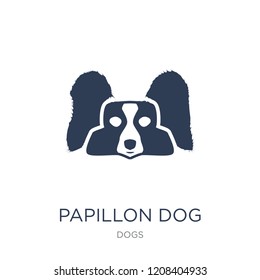 Papillon dog icon. Trendy flat vector Papillon dog icon on white background from dogs collection, vector illustration can be use for web and mobile, eps10