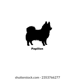 Papillon dog silhouette dog breeds Animal Pet