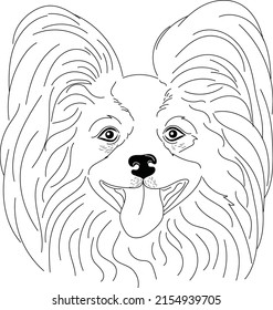 Papillon Outline Art,Papillon Dog, Pet Portrait,Line Art, Dog Tattoo, Line Drawing, Dog Art, Minimalist,Dog portraits,Painter Dog, Paint Your Pet, Sketch Art