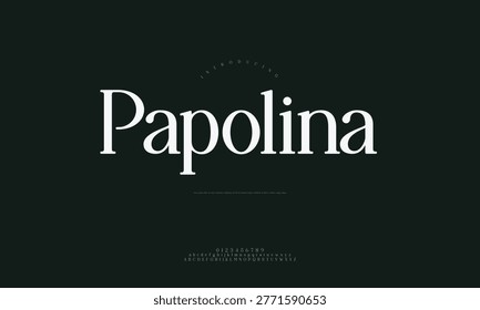Papolina serif font display with typeface typography papolina alphabetic alphabet illustration typographic fontname typefacefamily fontfamily logotype headline branding blackbackground