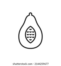 Icono de línea delgada Pappaya. Símbolo lineal. Ilustración vectorial.