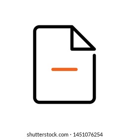 Papper Add Less Icon - Bussiness and Finance Orange Premium Icon Set Vector Eps 10 Editable
