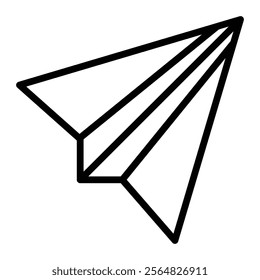 Papper Plane Vector Line Icon Design