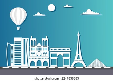 Plantilla de vector de diseño de ciudad papperrecortada