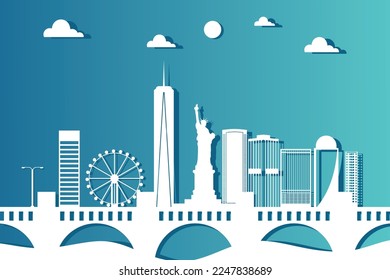 Pappercut city design vector template