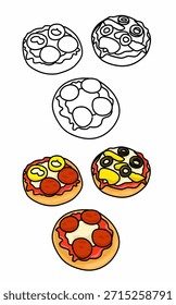 Papperone Mini pizza colorir páginas para crianças