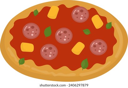 papperoni pizza topped with cheese and basil and tomato sauce pizza day