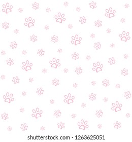 Pappy sweet paws pattern, animal foot vector background illustration